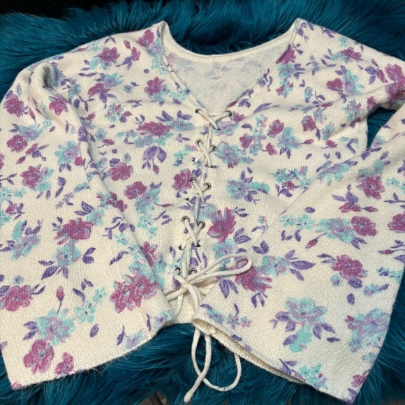 saltwater LUXE Sweaters - Saltwater LUXE M boho sweater. Bohemian, crop, girlhoodcore, Retro, Burning Man